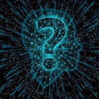 Gezicht met vraagteken.