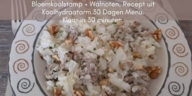 Bloemkoolstamp en Walnoten recept uit Koolhydraatarm 30 dagen menu